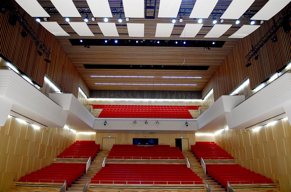 Koncertsalen Alsion viewed from the stage towards the audience seating
